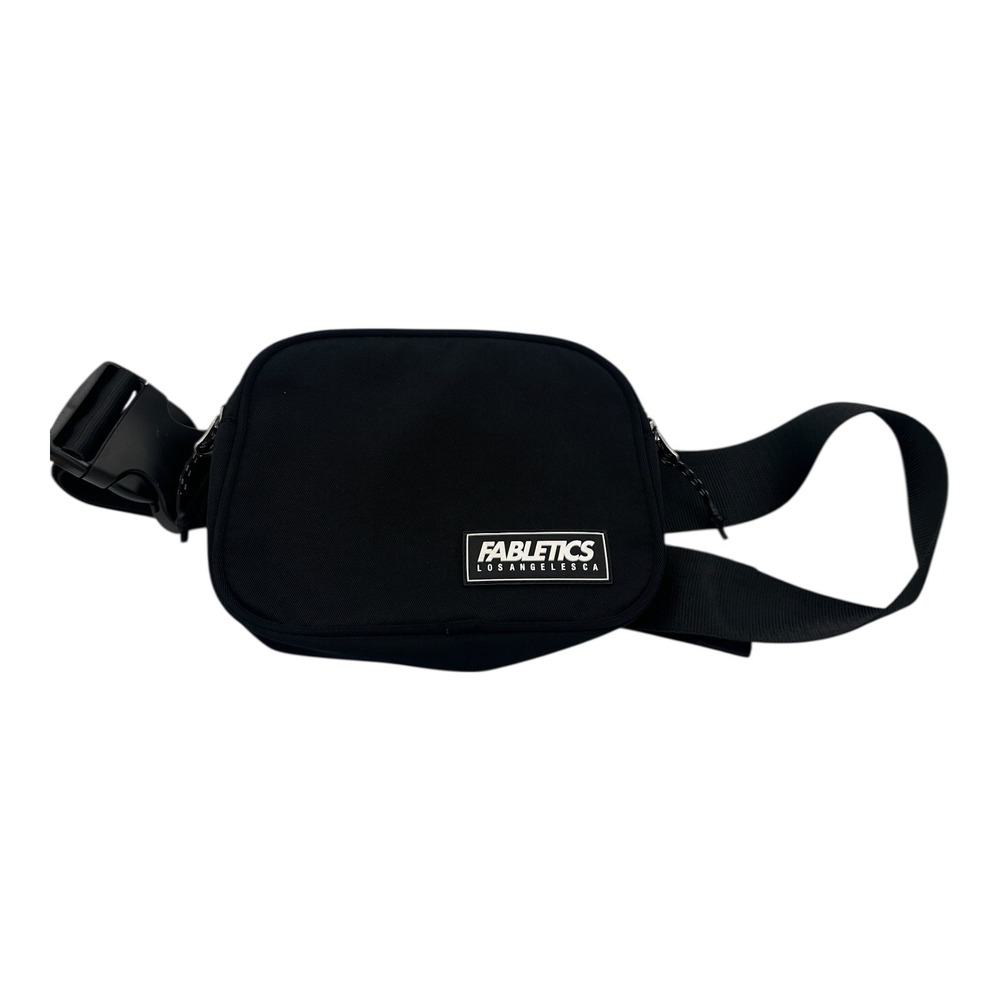 Fabletics Black Nylon Fanny Pack Belt Bag OS Adjustable Strap Zip Pouch